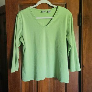 Chico's 3/4 Sleeve Tee Lime, Green  Sz M